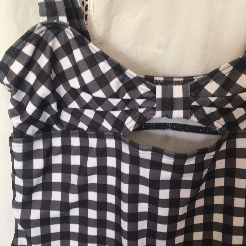 Black & White Gingham One-Piece Bathing Suit - Picture 8 of 10